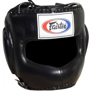 Боксерский шлем Fairtex (HG-4 black) "Full Face Protector" 